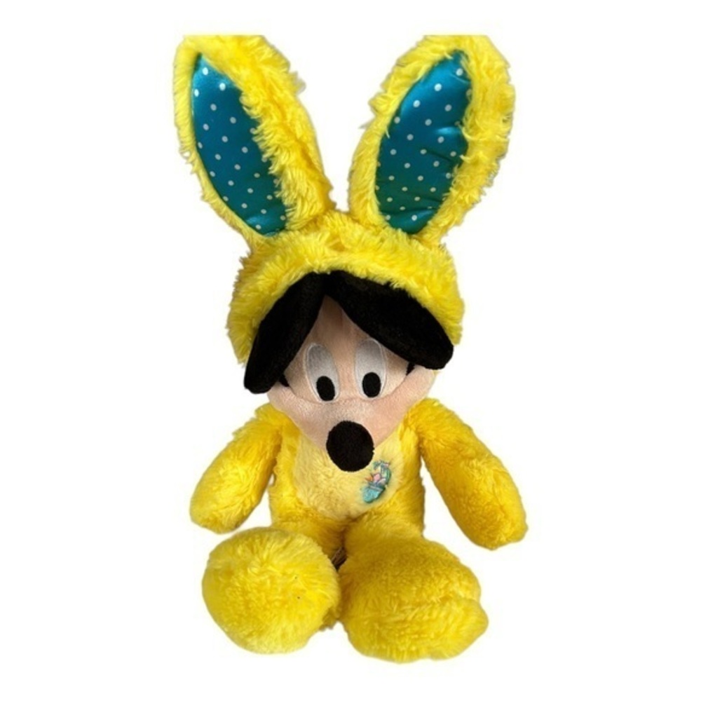 Disney Store Mickey Mouse Easter Bunny Plush Yellow 18 inch